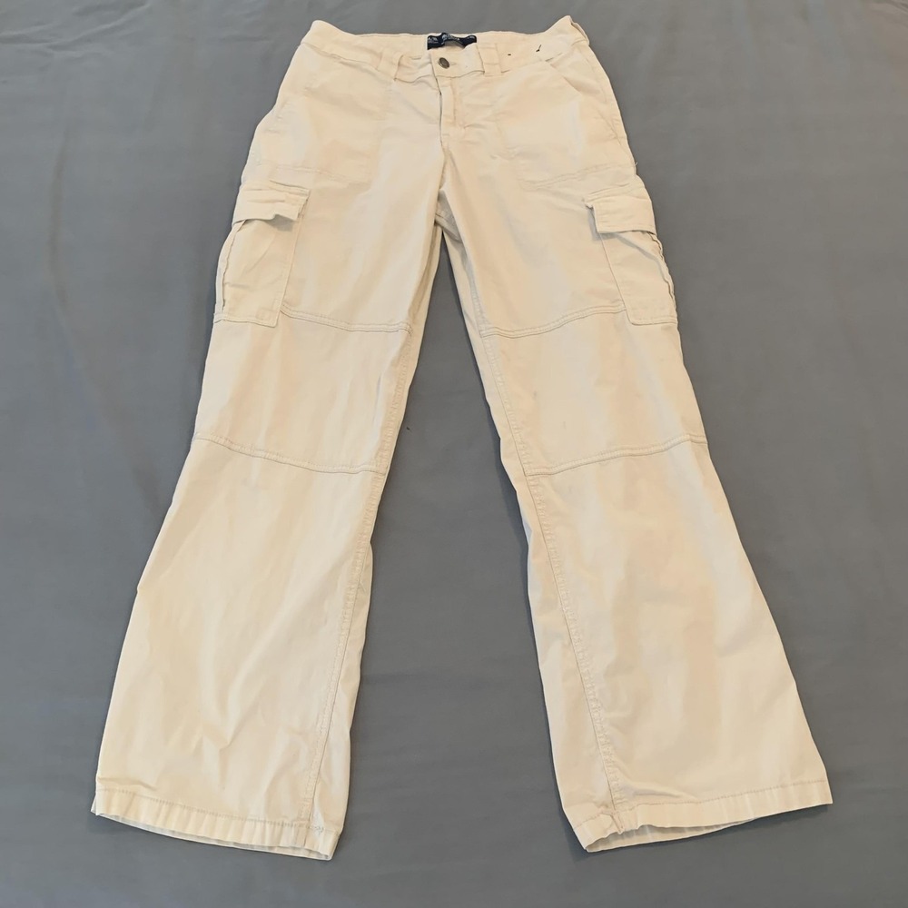 Hollister Pants Womens 30 Long Khaki High-Rise Vintage Baggy Cargo Wide‎ Leg